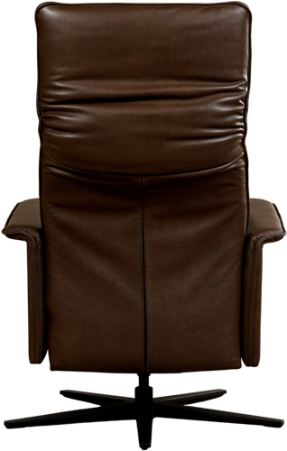 Leren relaxfauteuil Mojo met geintegreerd voetenbank - Granada leer Chocolate - Medium - Stervoet mat zwart-3