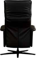 Leren relaxfauteuil Mojo met geintegreerd voetenbank - Massif Leer Nero - Large - Stervoet mat zwart-3