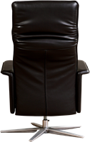 Leren relaxfauteuil Mojo met geintegreerd voetenbank - Massif Leer Marron - Medium - Stervoet geborsteld RVS-3
