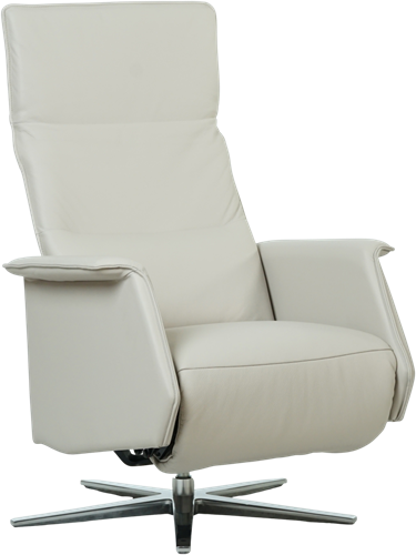 Leren relaxfauteuil Mojo - Elektrisch - Granada Graphite (donkergrijs) - Maat, small - Stervoet geborsteld RVS