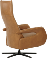 Leren relaxfauteuil Note met geintegreerd voetenbank - Granada leer Sahara - Large - Stervoet mat zwart-2