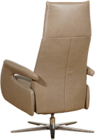 Leren relaxfauteuil Note met geintegreerd voetenbank - Granada leer Taupe - Maat, large - Stervoet chroom-3