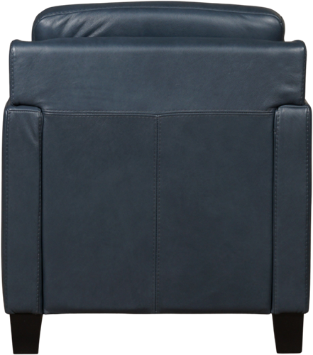 Blauwe leren landelijke fauteuil Smart - poot hout zwart - Granada leer Blue (blauw leer)-3