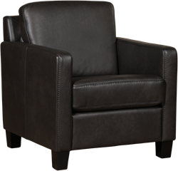 Leren fauteuil Smart - Granada leer Graphite - Hout zwart