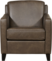 Leren fauteuil Smart - Granada leer Ash - Hout zwart-2