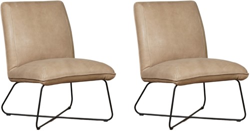 Leren fauteuil Less - set van 2 fauteuils - Kenia Leer Taupe