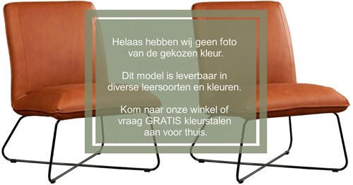 Leren fauteuil Less - set van 2 fauteuils - Elegance Cognac (cognac)