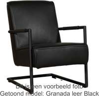 Leren fauteuil Lodge met sledepoot - Toledo leer Misty-1