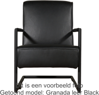 Leren fauteuil Lodge met sledepoot - Toledo Leer Turquoise-2