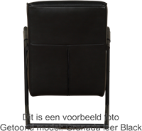 Leren fauteuil Lodge met sledepoot - Toledo Leer Turquoise-3