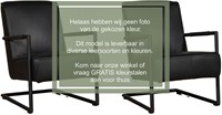 Leren fauteuil Lodge met sledepoot - set van 2 fauteuils - Elegance Brown (bruin)