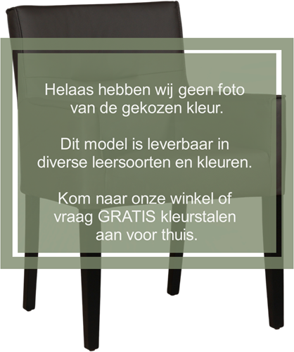 Leren eetkamerstoel Look - met houten zwarte poten - Toledo Leer Cotto - Kleur poot, zwart