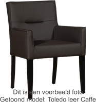 Leren eetkamerstoel Look - met houten zwarte poten - Toledo Leer Orange - Kleur poot, zwart-1