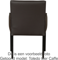 Leren eetkamerstoel Look - met houten zwarte poten - Toledo Leer Orange - Kleur poot, zwart-3