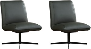 Leren draaifauteuil loyal, groen leer, groene draaistoel