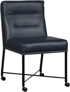 Leren stock eetkamerstoelen lucas blauw, blauw leer, blauwe keukenstoelen