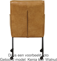 Leren eetkamerstoel Lucky - met wieltjes en armleuning - Toledo Leer Red - Kleur poot, zwart - Skate wiel zwart-3