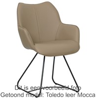 Leren eetkamerstoel Magic - U-slede - Toledo Mocca (taupe/bruin)-1