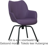 Leren eetkamerstoel Magic - draaipoot rond frame - Toledo Lila (lichtpaars)-1