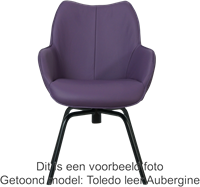 Leren eetkamerstoel Magic - draaipoot rond frame - Toledo Lila (lichtpaars)-2