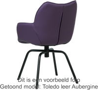 Leren eetkamerstoel Magic - draaipoot rond frame - Toledo Mocca (taupe/bruin)-3