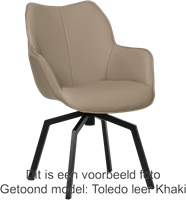 Leren eetkamerstoel Magic - draaipoot vierkant frame - Toledo Mocca (taupe/bruin)-1