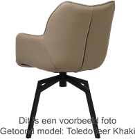 Leren eetkamerstoel Magic - draaipoot vierkant frame - Toledo Khaki (taupe/bruin)-3