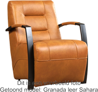 Leren industriële fauteuil Magnificent - Granada leer Taupe - Frame zwart-1