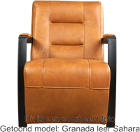 Leren industriële fauteuil Magnificent - Granada leer Taupe - Frame zwart-2