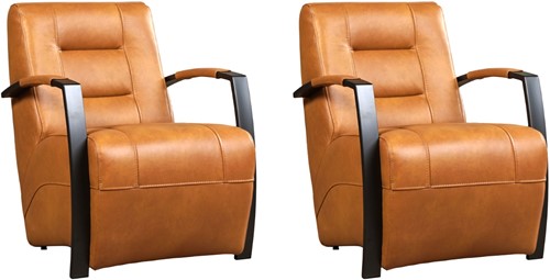 Leren industriële fauteuil Magnificent - set van 2 fauteuils