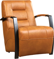 Leren industriële fauteuil Magnificent - Granada leer Taupe - Frame zwart