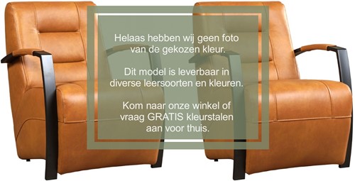 Leren industriële fauteuil Magnificent - set van 2 fauteuils - Elegance Cognac (cognac) - Frame zwart