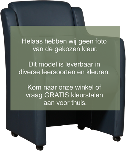 Leren eetkamerfauteuil Mass - Massif Leer Graphite - Met handgreep Zwart
