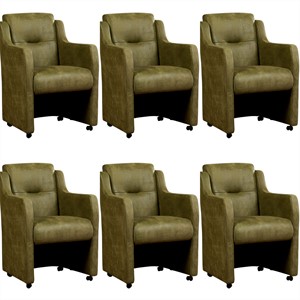 Leren eetkamerfauteuil mass, groen leer, groene keukenstoelen