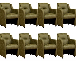 Leren eetkamerfauteuil mass, groen leer, groene keukenstoelen