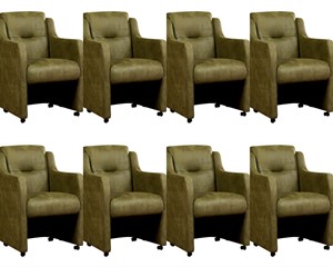 Leren eetkamerfauteuil mass, groen leer, groene keukenstoelen