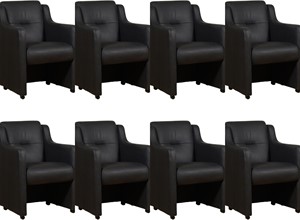 Leren eetkamerfauteuil mass, zwart leer, zwarte keukenstoelen