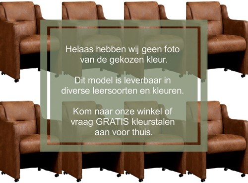 Leren eetkamerfauteuil Mass - set van 8 stoelen - Hermes Leer Djerba - Met handgreep - Zwart