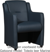 Leren eetkamerfauteuil Mass - Granada leer Savannah - Met handgreep Zwart-1