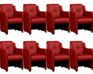 Leren eetkamerfauteuil mass, rood leer, rode keukenstoelen