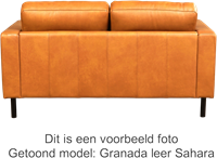 Leren bank Match, 2-zitsbank - Massif Leer Cognac - Staal, Zwart - (164x90cm)-3