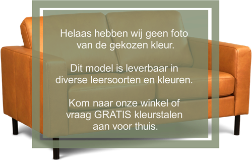Leren bank Match, 2-zitsbank - (164x90cm) - Granada leer Taupe - Poot staal, Zwart
