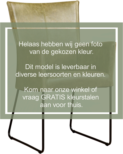 Leren eetkamerstoel Mate - met armleuning en design U-poot - Toledo Leer Giallo
