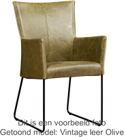 Leren eetkamerstoel Mate - met armleuning - set van 4 stoelen-1