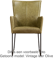 Leren eetkamerstoel Mate - met armleuning - set van 4 stoelen-2