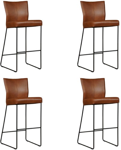 Leren barkruk Mate hoog - set van 4 krukken