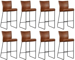 Leren barkruk Mate hoog - set van 8 krukken