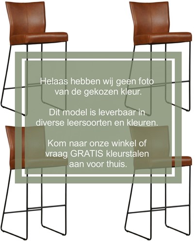 Leren barkruk Mate hoog - set van 4 krukken - Vintage Leer Taupe