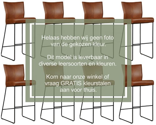 Leren barkruk Mate hoog - set van 8 krukken - Granada leer Graphite