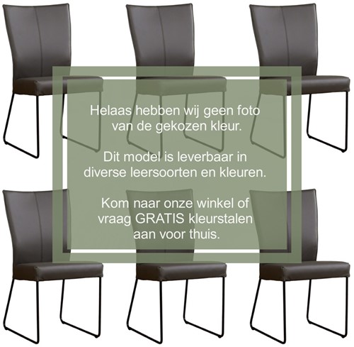 Leren eetkamerstoel Mate - set van 6 stoelen - Granada leer Steel
